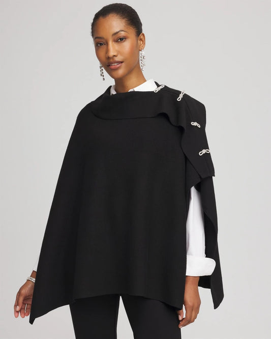 Chico's Embellished Bow Poncho