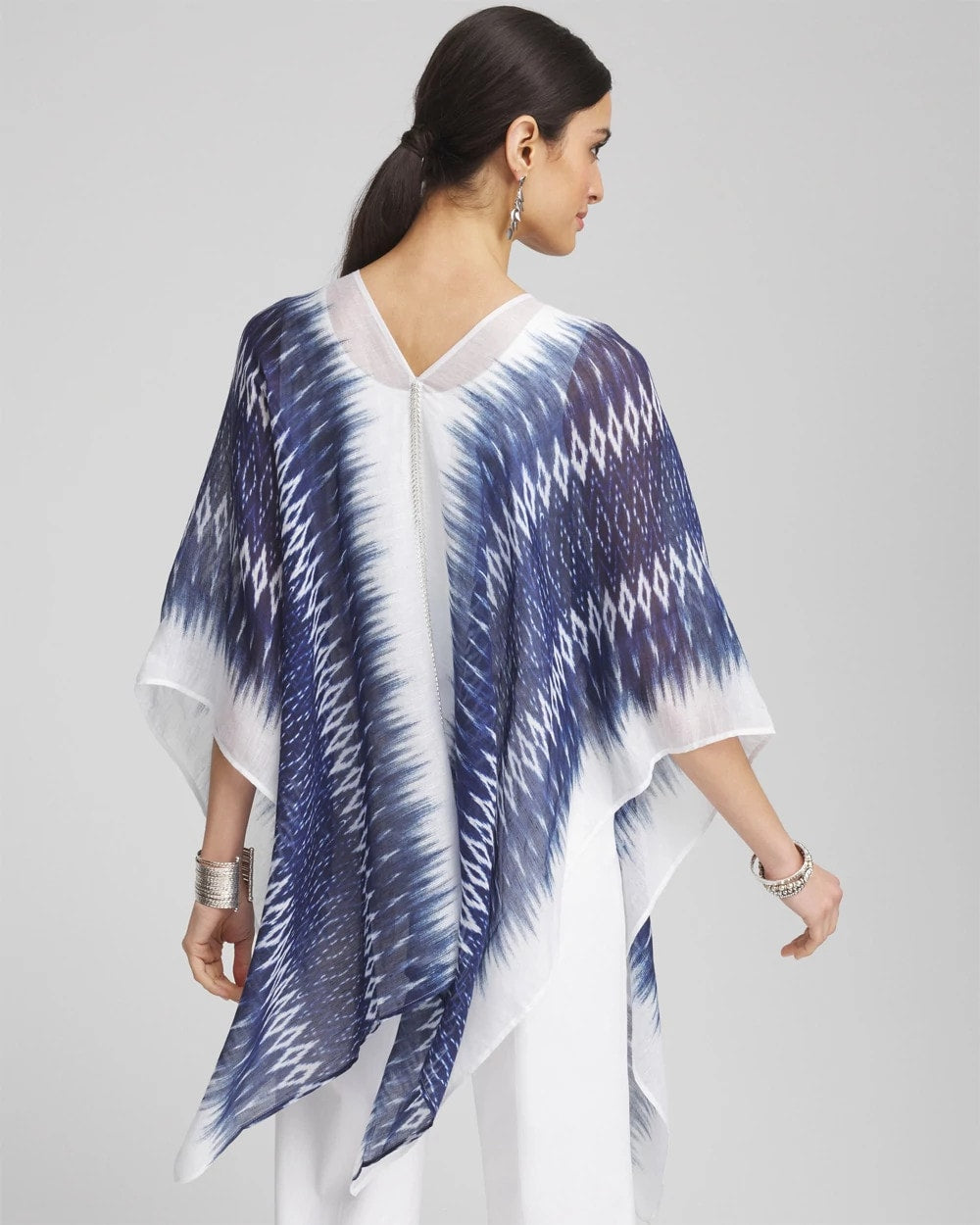 Chico's Long Embellished Linen Kaftan
