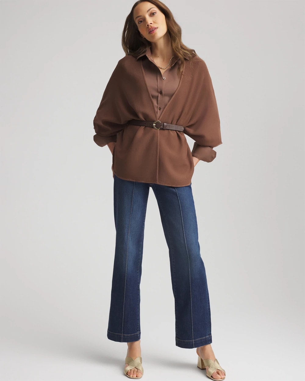 Chico's Crepe Open-Front Ruana