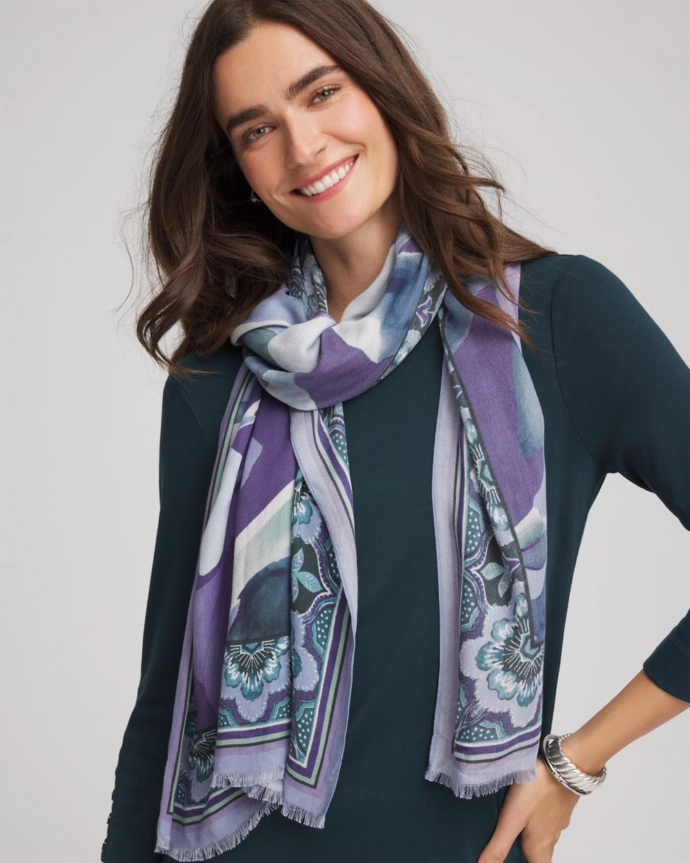 Chico's Artist Garden Oblong Scarf