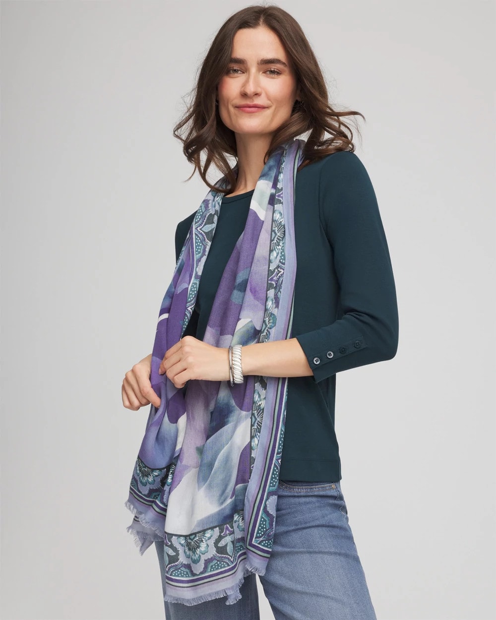 Chico's Artist Garden Oblong Scarf