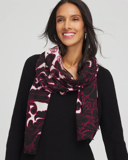 Chico's Maude Medallion Oblong Scarf