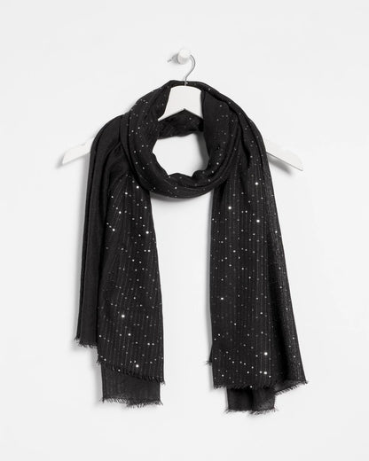 Chico's Metallic Stripe Oblong Scarf
