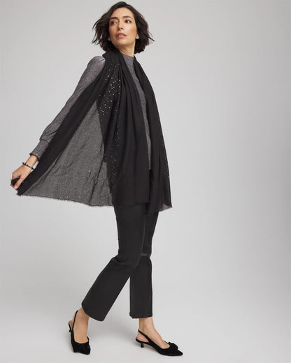 Chico's Metallic Stripe Oblong Scarf