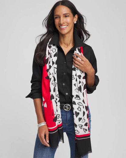 Chico's Lover Girl Woven Oblong Scarf