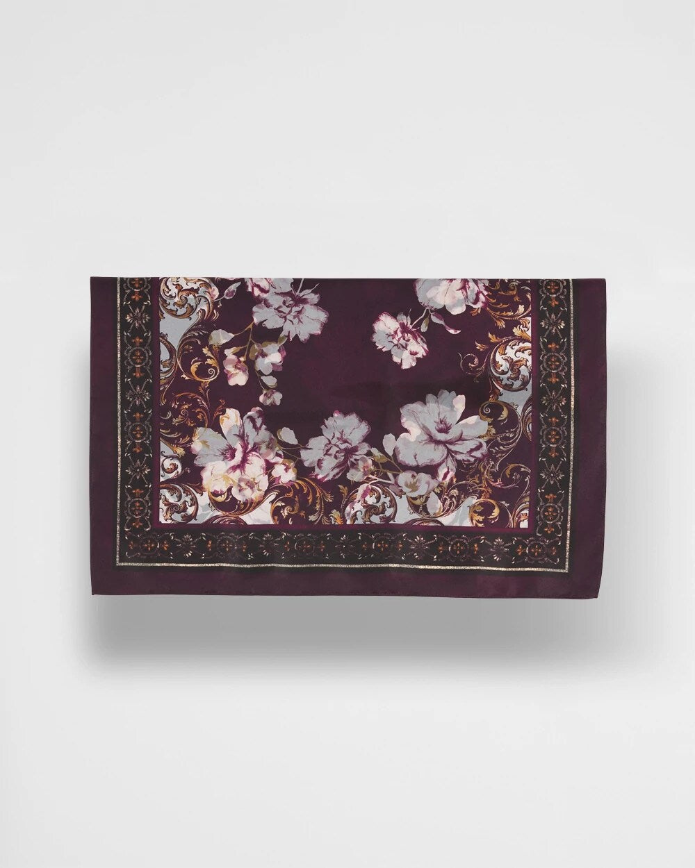 Chico's Frosty Floral Square Neckerchief Scarf