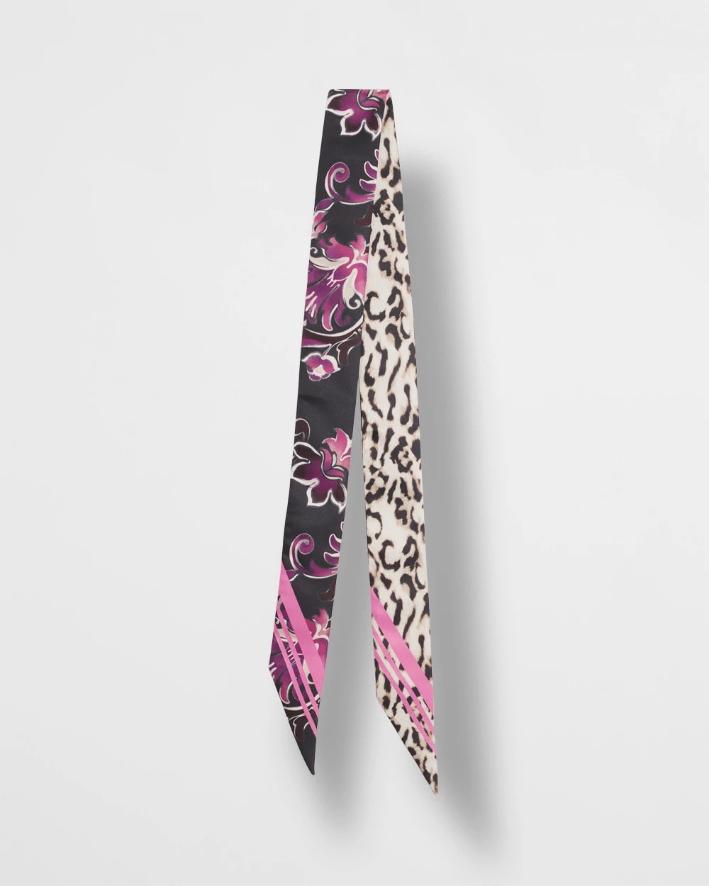 Chico's Floral Animal Print Skinny Scarf