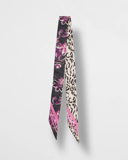 Chico's Floral Animal Print Skinny Scarf