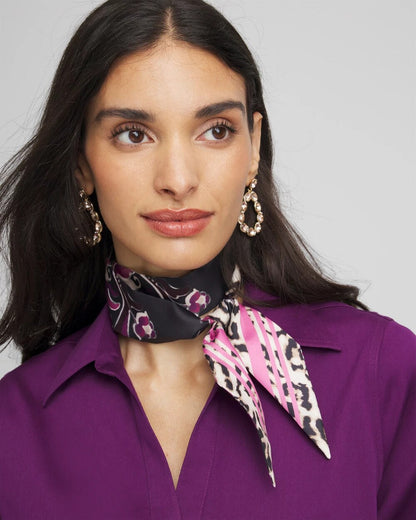 Chico's Floral Animal Print Skinny Scarf