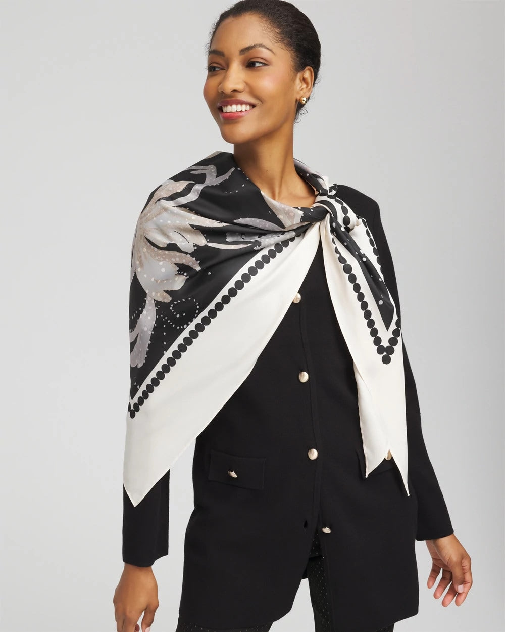 Chico's Printed Triangle Neckerchief Scarf
