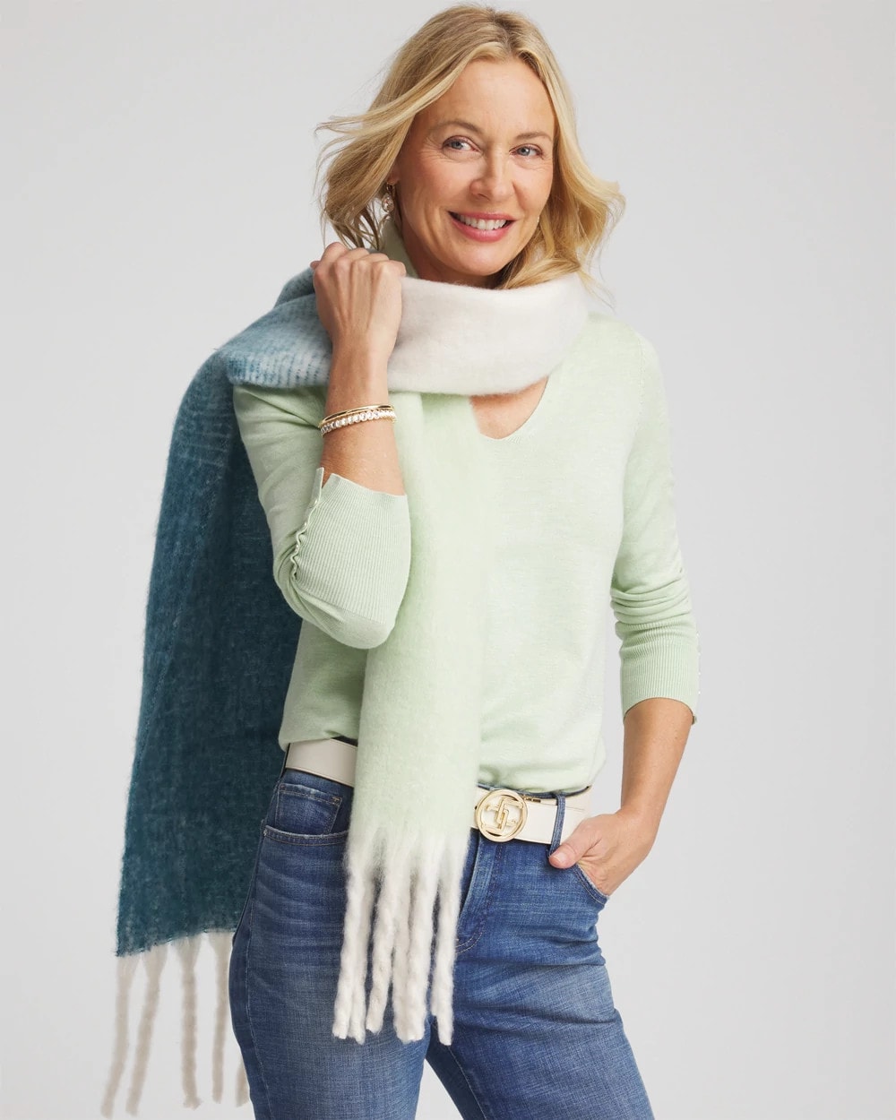 Chico's Cozy Ombre Oblong Scarf