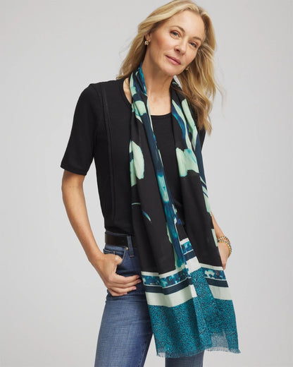 Chico's Glacier Colorblock Oblong Scarf