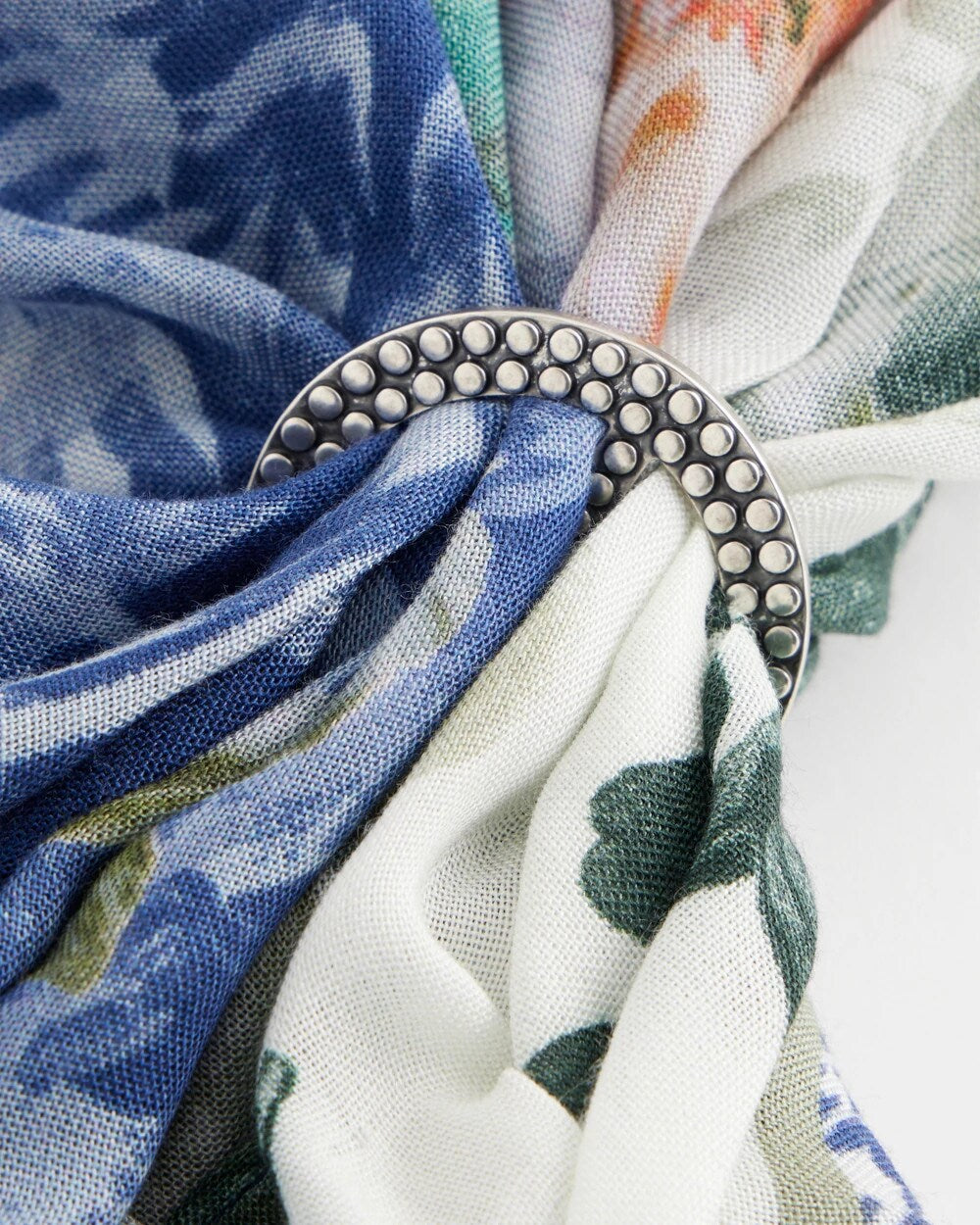 Chico's Silvertone Scarf Ring