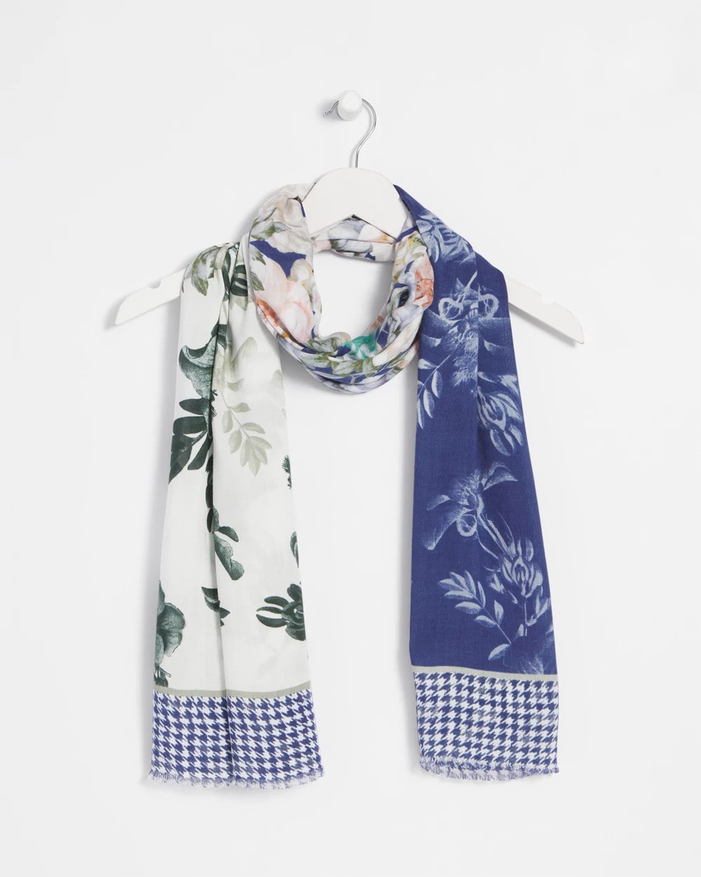Chico's Colorblock Floral-Print Oblong Scarf