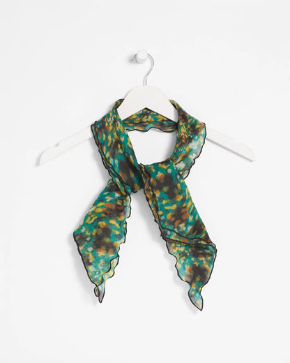 Chico's Printed Woven Ruffled Neck Scarf