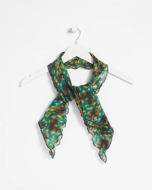 Chico's Printed Woven Ruffled Neck Scarf