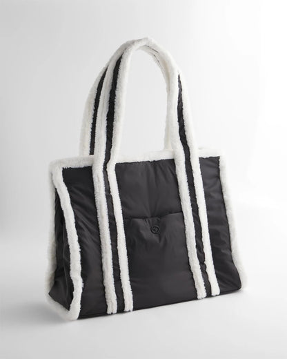 Chico's Faux Fur Sporty Tote Bag
