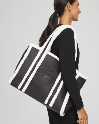 Chico's Faux Fur Sporty Tote Bag