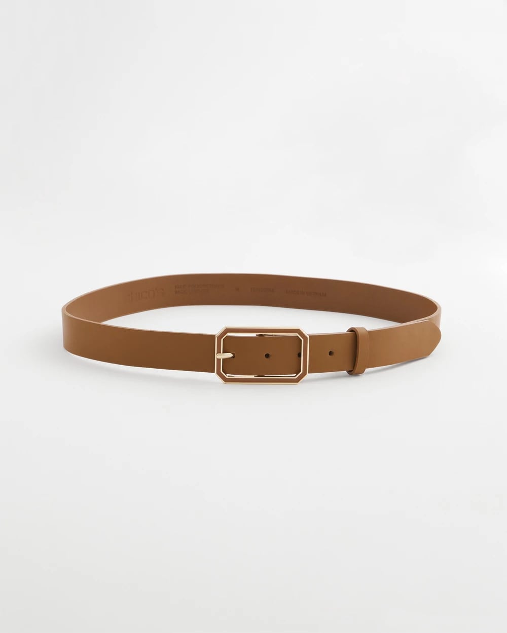 Chico's Cognac Enamel Buckle Trouser Belt
