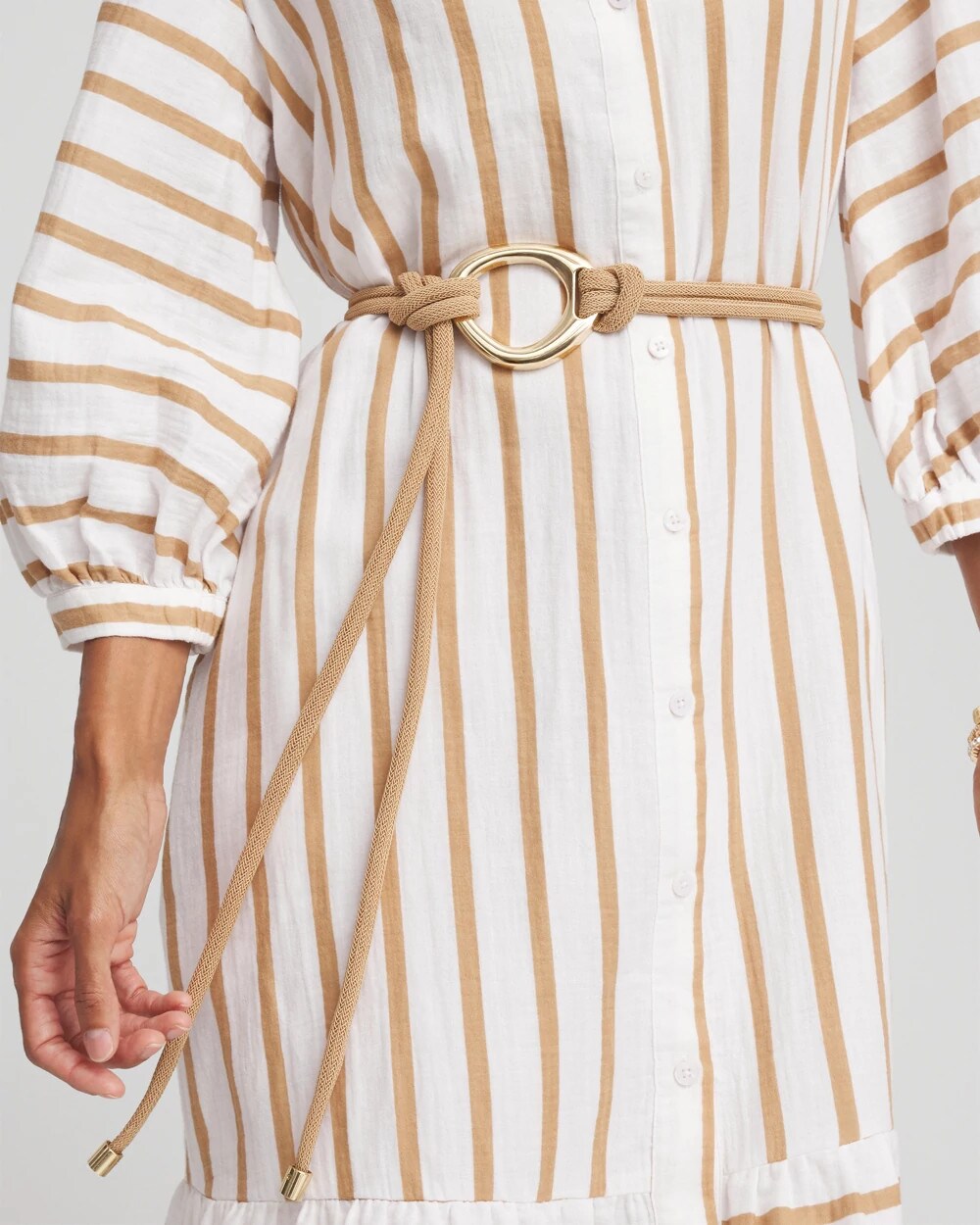 Chico's Neutral Goldtone Rope Belt