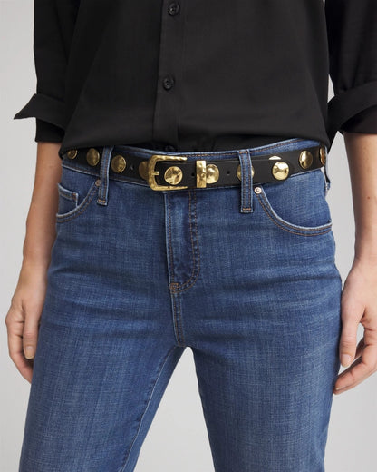 Chico's Studded Faux Leather Trouser Belt