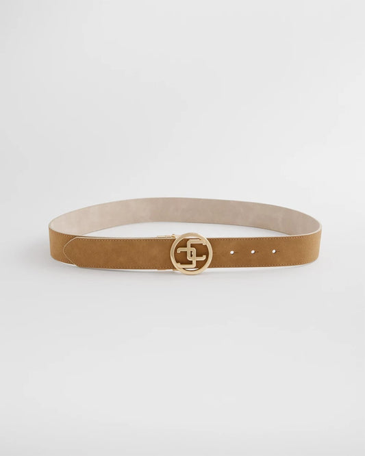 Chico's Faux Suede Reversible Chico's Logo Trouser Belt