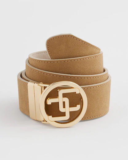 Chico's Faux Suede Reversible Chico's Logo Trouser Belt