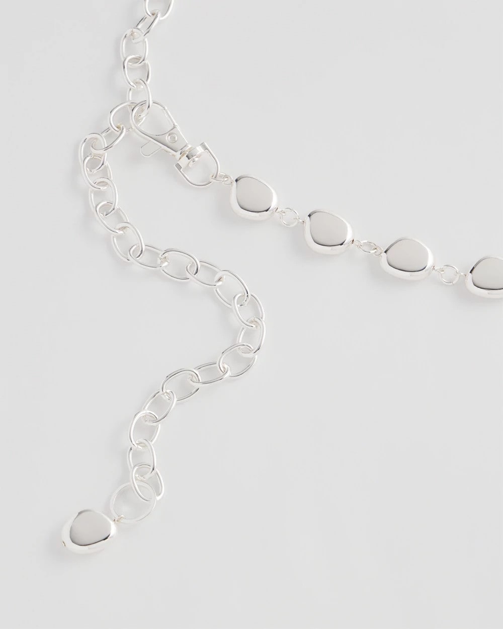 Chico's Silvertone Pebble Chain Belt