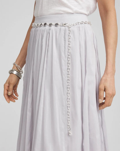 Chico's Silvertone Pebble Chain Belt