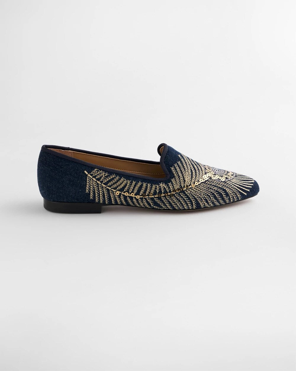 Chico's Peacock Embroidered Flats