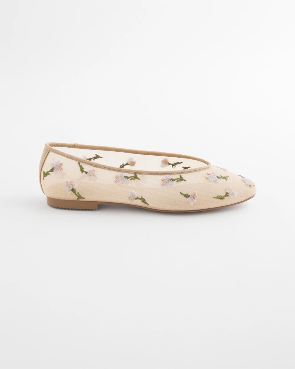 Chico's Orchid Embroidered Ballet Flats