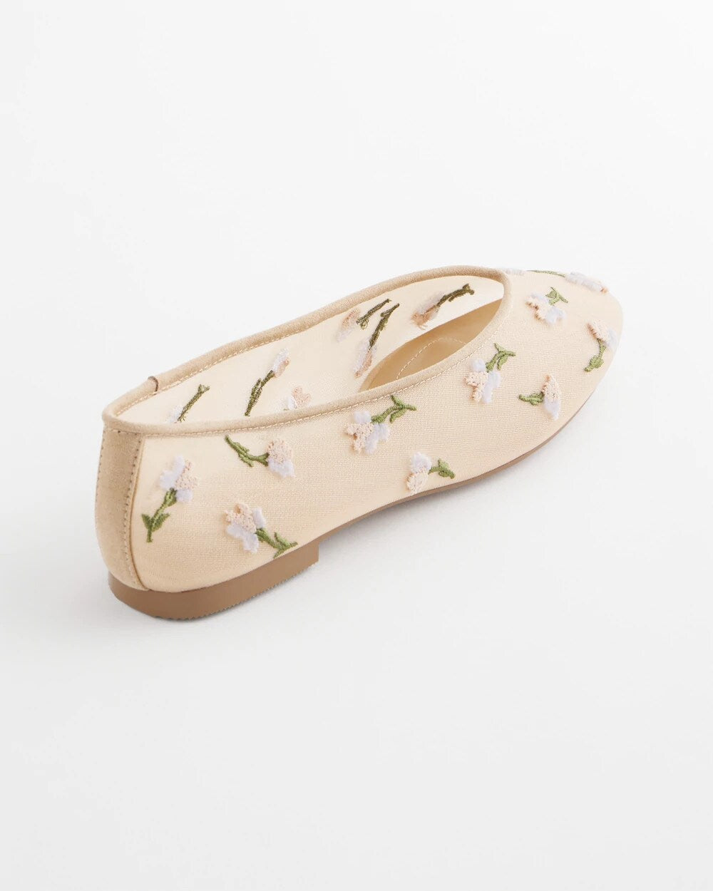 Chico's Orchid Embroidered Ballet Flats