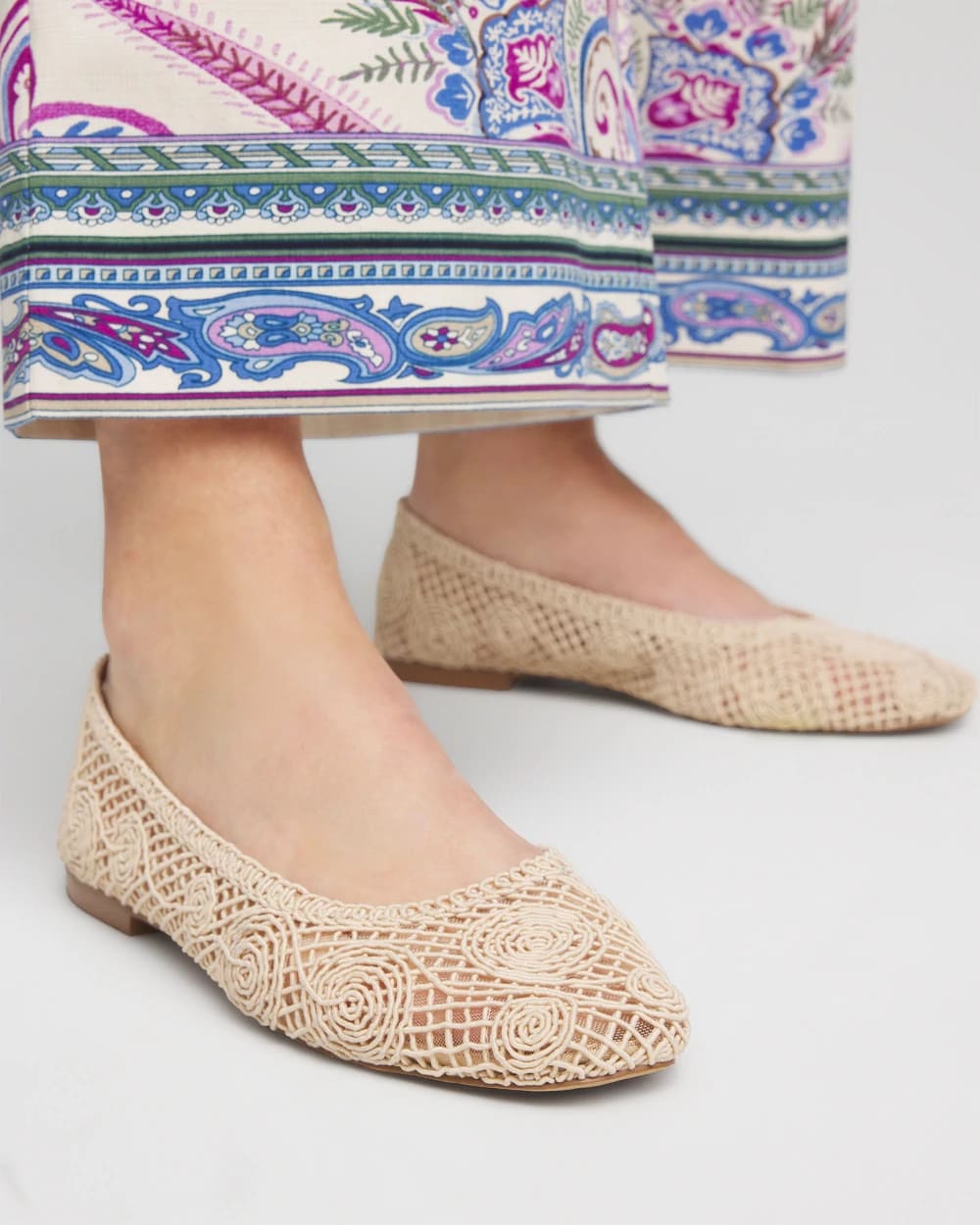 Chico's Cora Raffia Flats