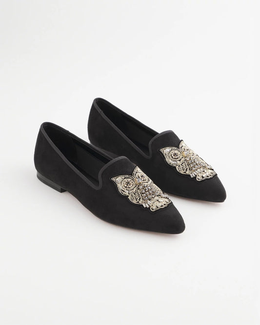 Chico's Black Microsuede Loafers