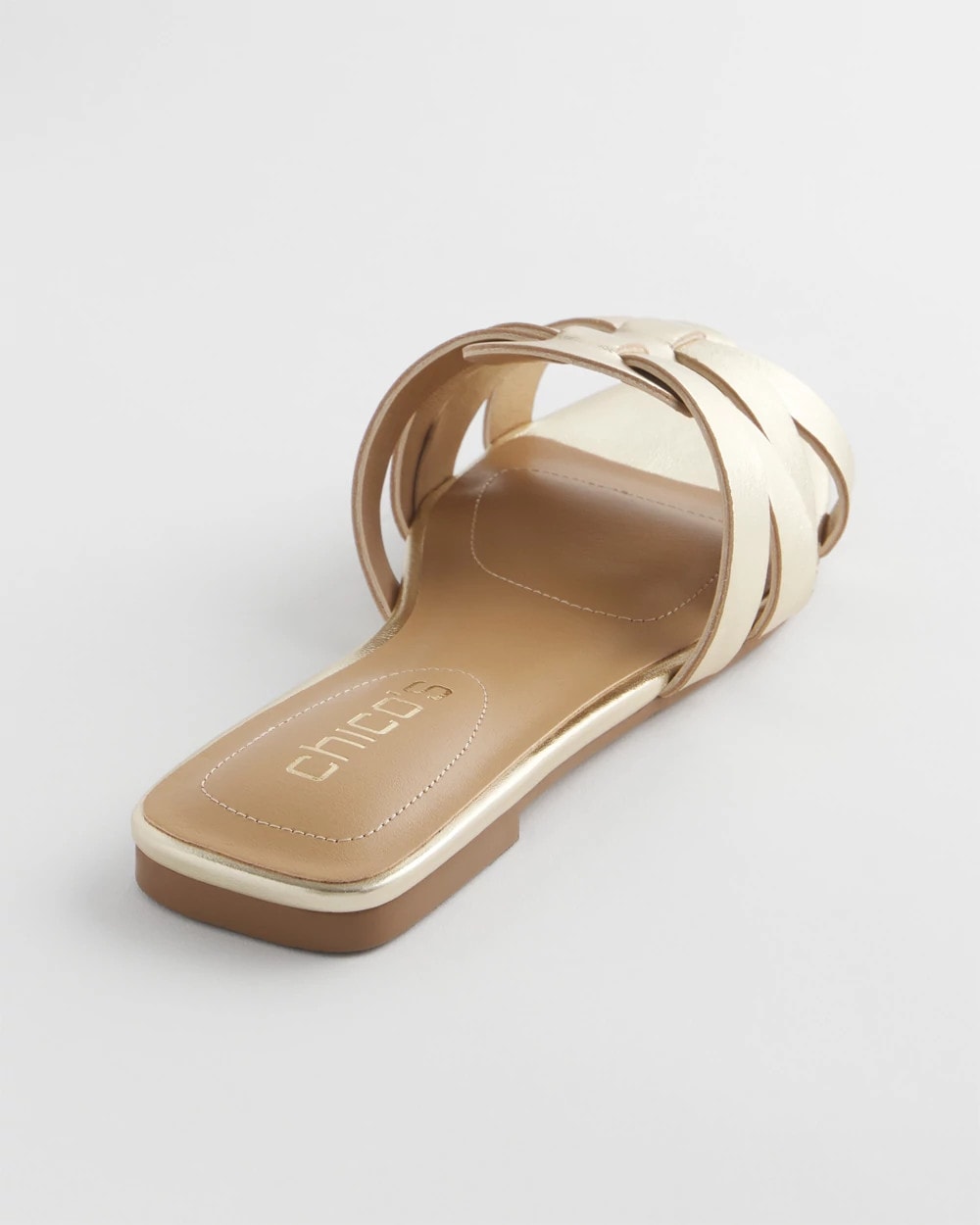 Chico's Leather Cassidy Cross-Strap Slide Shoes