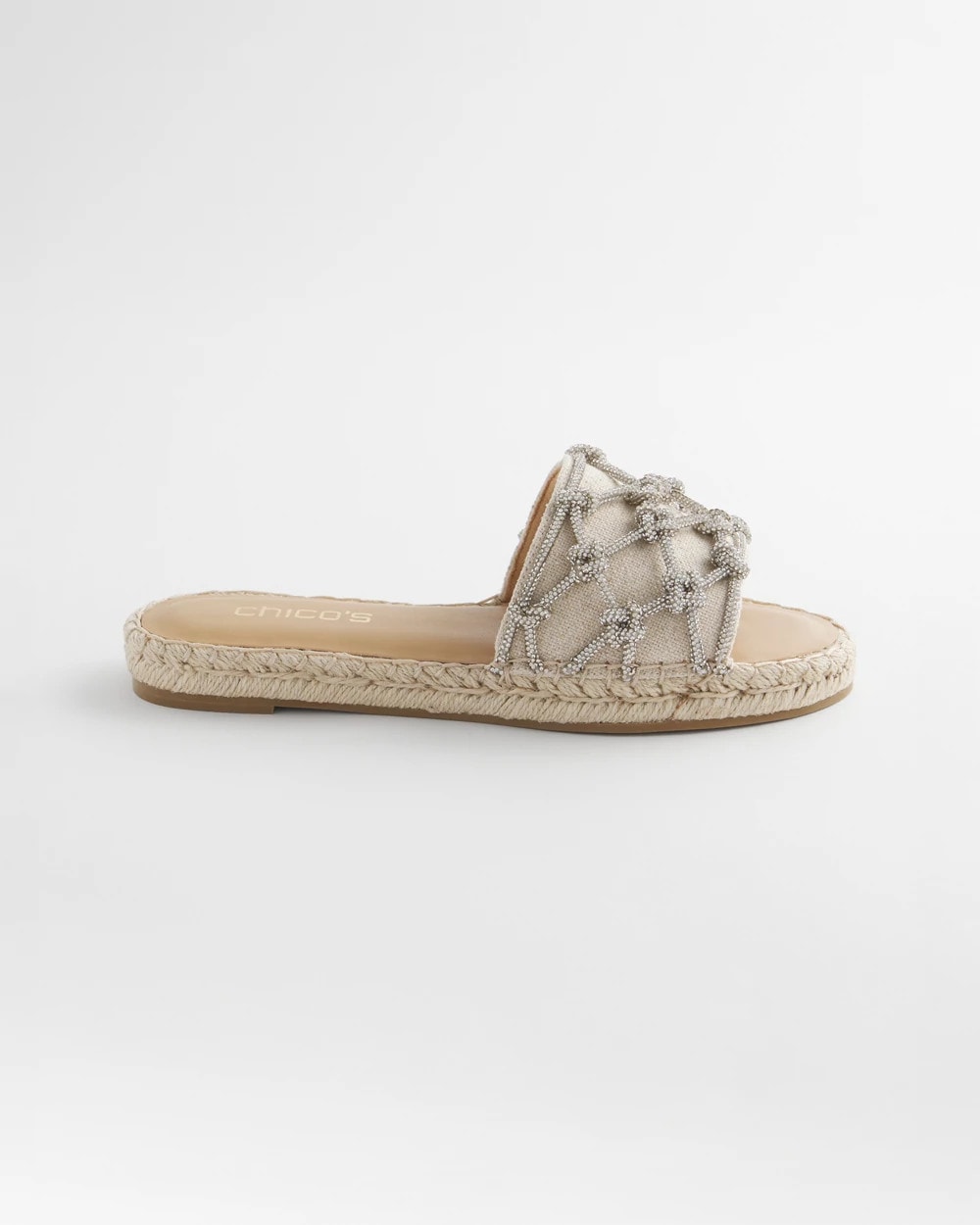 Chico's Linen Knotted Espadrille Slides