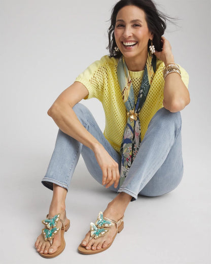 Chico's Butterfly T-Strap Sandal