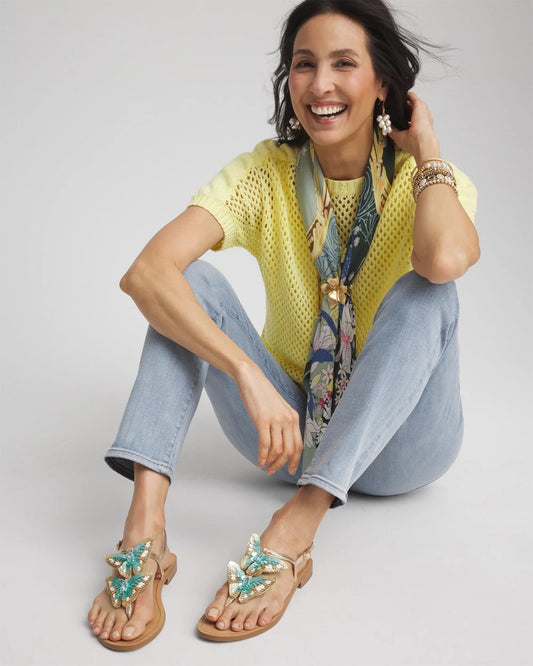 Chico's Butterfly T-Strap Sandal
