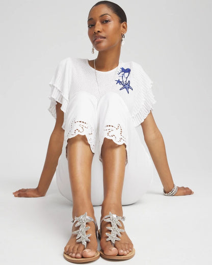 Chico's Beach Starfish T-Strap Sandals
