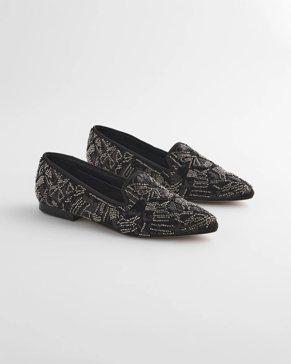 Chico's Gwyn Art Deco Beaded Flats