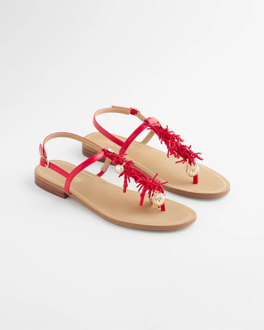 Chico's Coral Beach T-Strap Sandals