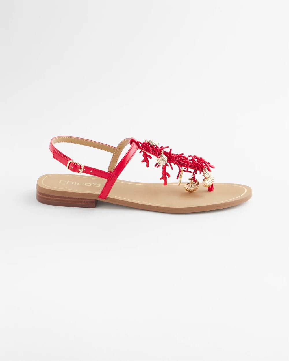 Chico's Coral Beach T-Strap Sandals