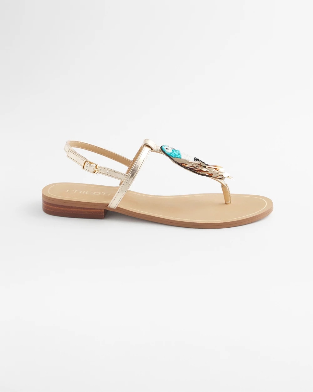 Chico's Beach Parrot T-Strap Sandals