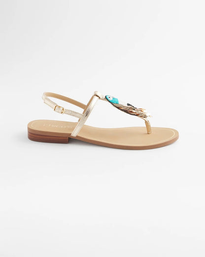 Chico's Beach Parrot T-Strap Sandals