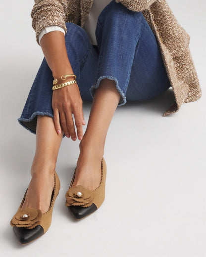Chico's Microsuede Ballet Flats