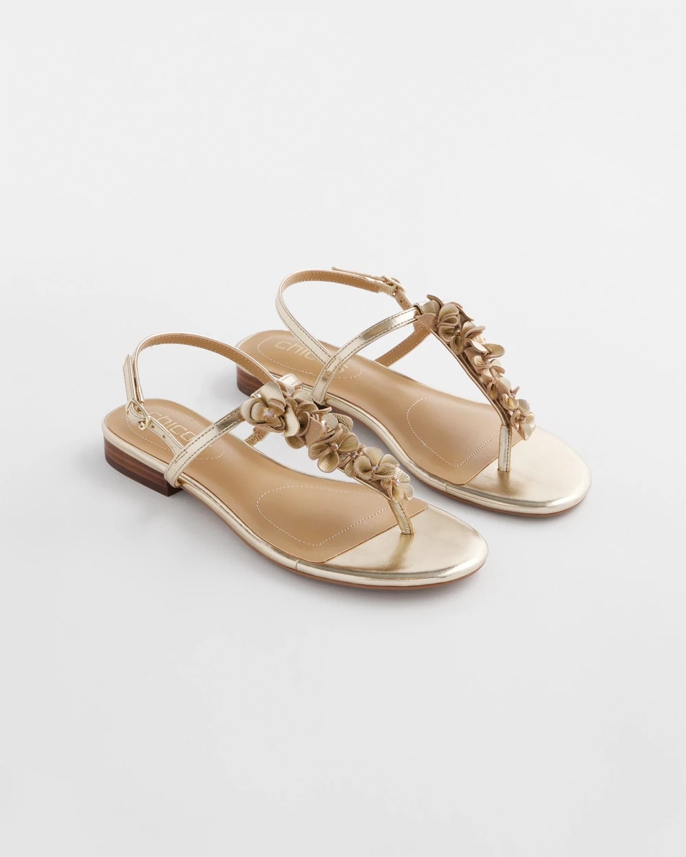 Chico's Sioux Flower T-Strap Sandals