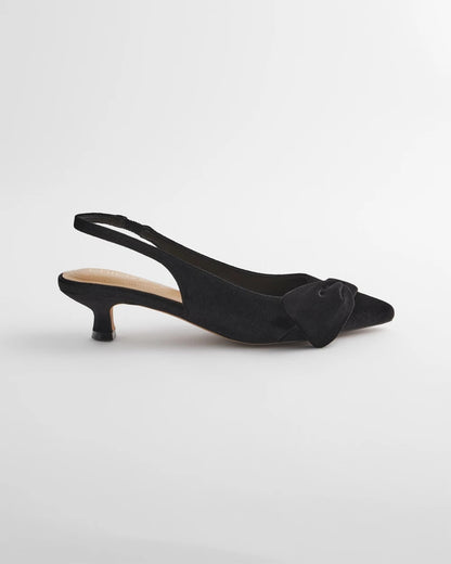Chico's Charm Velvet Bow Kitten Heels