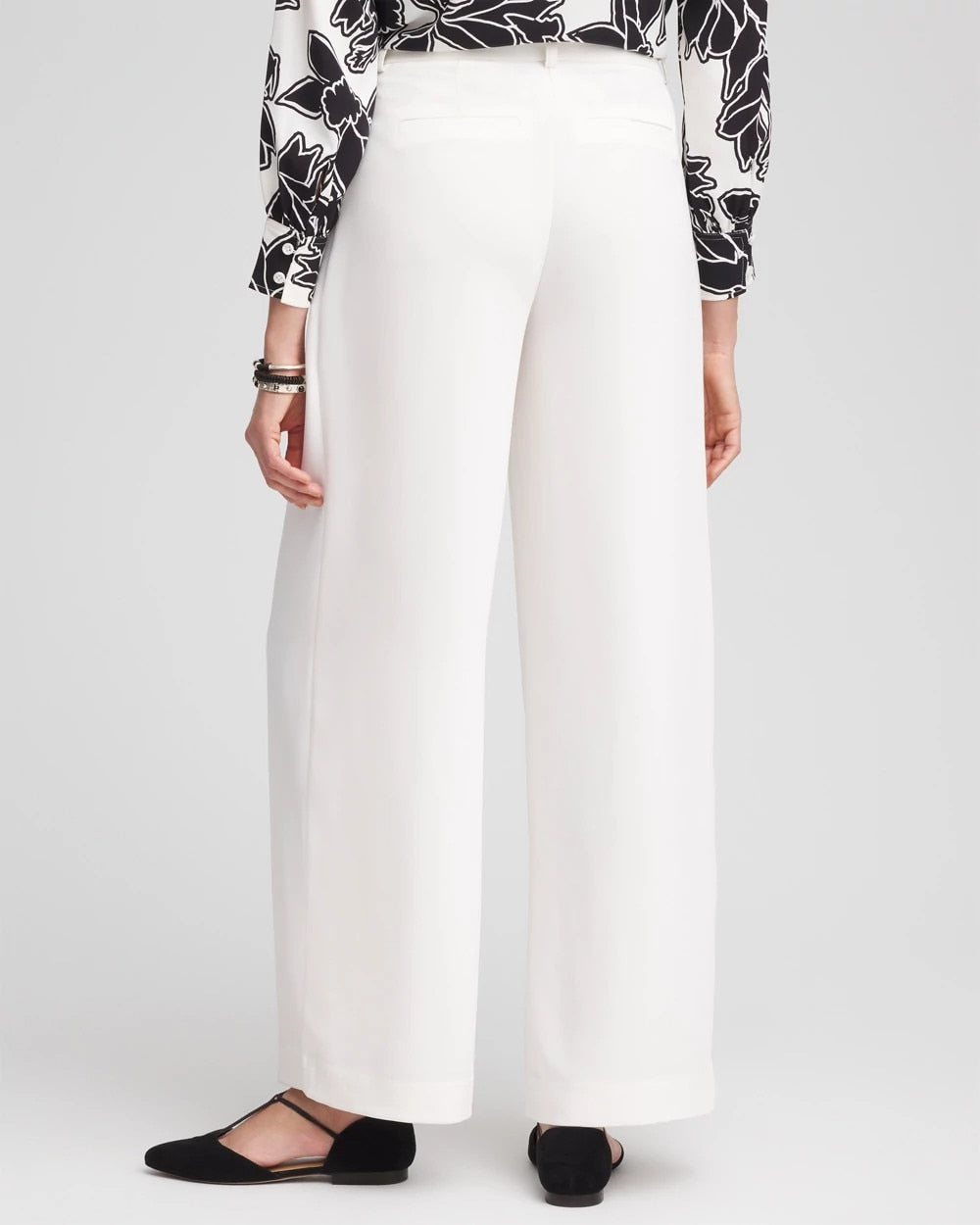 Chico's Petite Crepe Pleated Relaxed Pants