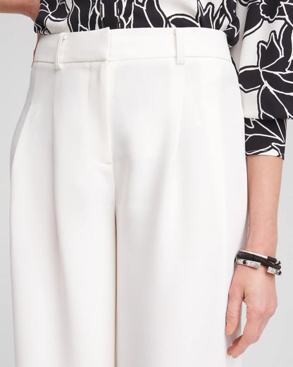 Chico's Petite Crepe Pleated Relaxed Pants