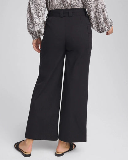 Chico's Petite Belted Twill Utility Cropped Pants
